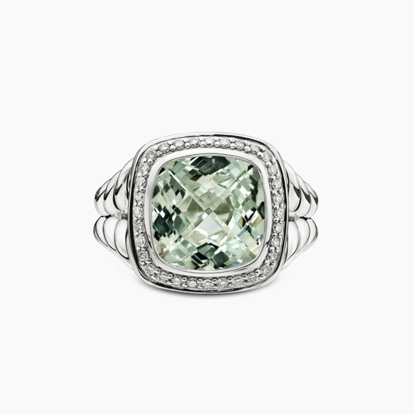 David Yurman Albion® Ring Sterling Silver with Prasiolite and Diamonds, 11mm - Picture 3 of 6